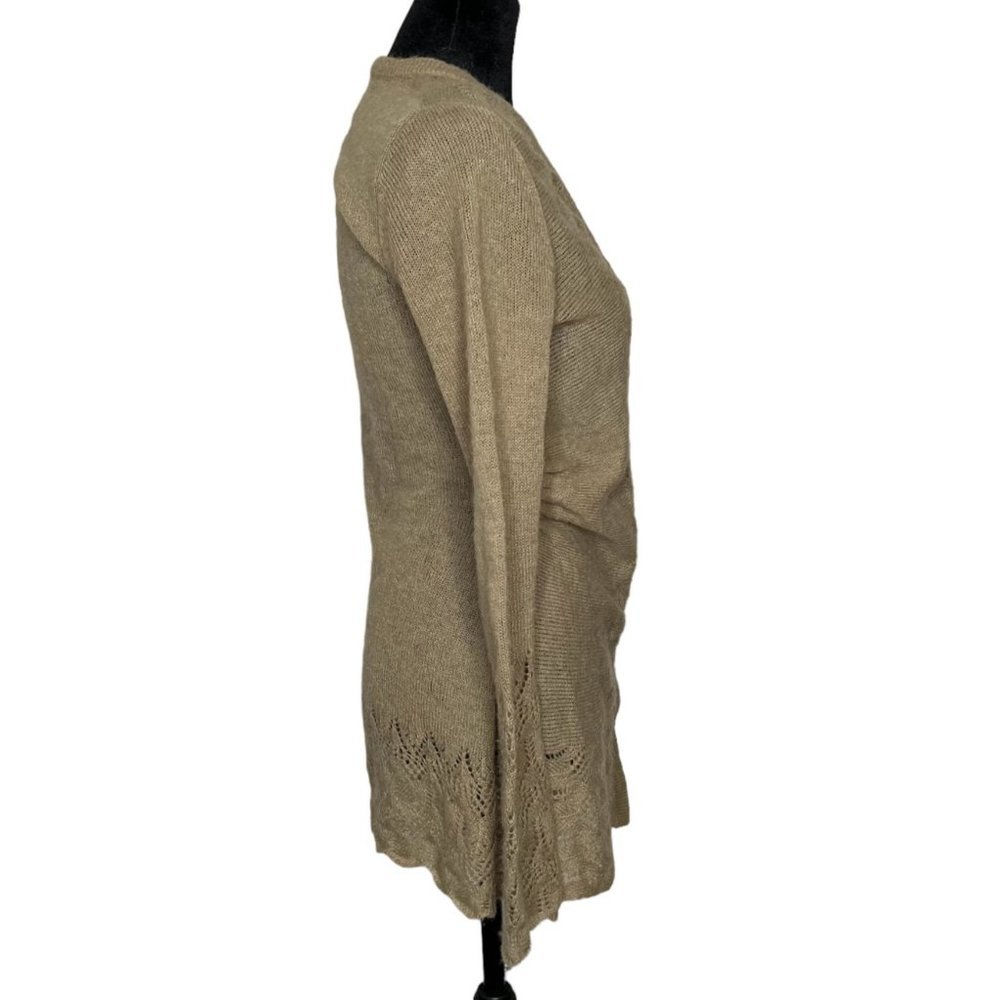Anthropologie Rosie Neira Mohair Blend Crochet Pointelle Cardigan Sweater Size S - Picture 4 of 11